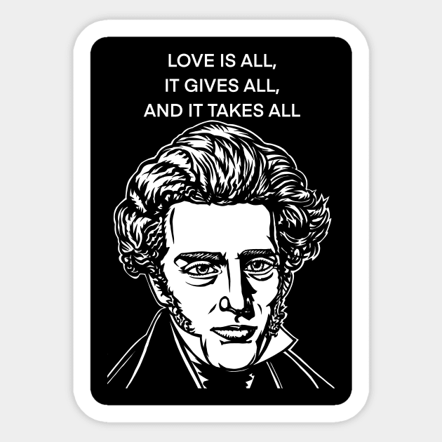 SOREN KIERKEGAARD quote .3 - ink portrait Sticker by lautir